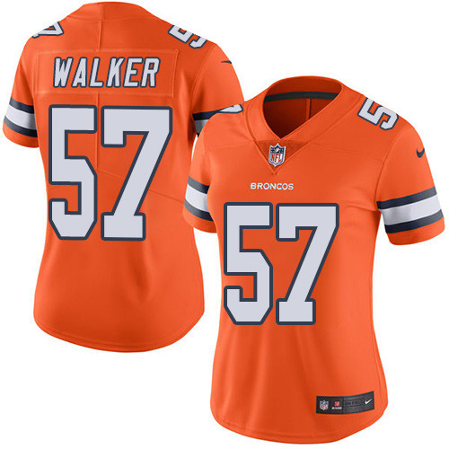Nike Broncos #57 Demarcus Walker Orange Women's Stitched NFL Limited Rush Jersey
